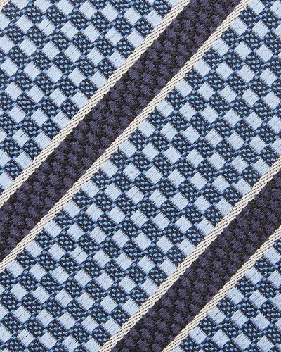 Corbata con bordado con estampado geométrico Ermenegildo Zegna azul