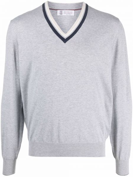 Pruhovaný pulovr Brunello Cucinelli šedý
