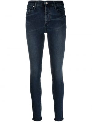 Skinny fit džinsai aukštu liemeniu Armani Exchange mėlyna