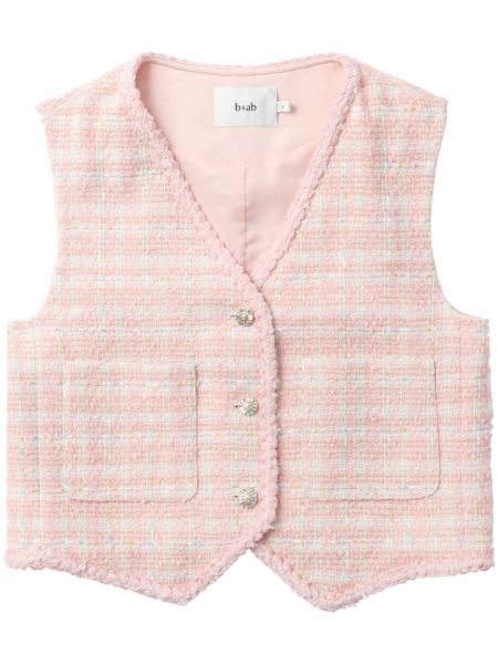 Tweed v-nyakú mellény B+ab rózsaszín
