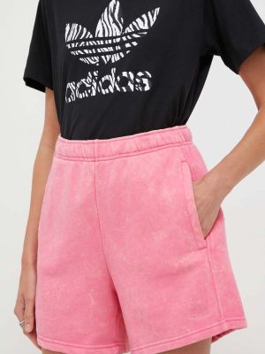 Панталон с висока талия Adidas розово