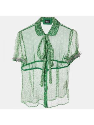 Blusa de seda Dolce & Gabbana Pre-owned verde