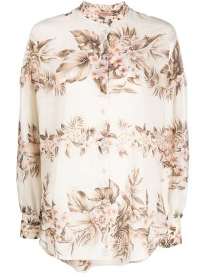 Bluza s cvetličnim vzorcem s potiskom Twinset bež