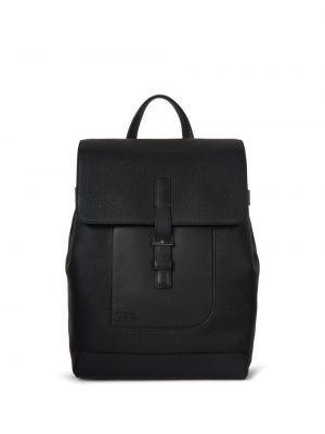 Kožený batoh s potlačou Karl Lagerfeld čierna