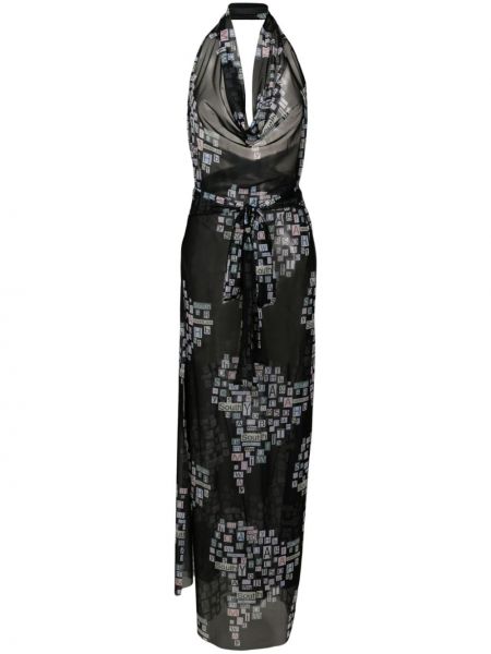 Φόρεμα με σχέδιο με διαφανεια Amir Slama