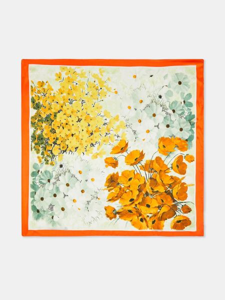 Pañuelo de flores con estampado Donatzelli naranja