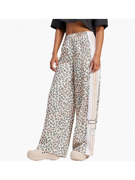 Леопардові штани вільного крою Adidas Білі