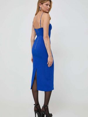 Midi šaty Bardot modré