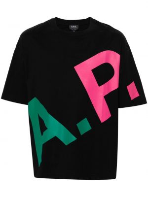 Βαμβακερή μπλούζα A.p.c. μαύρο