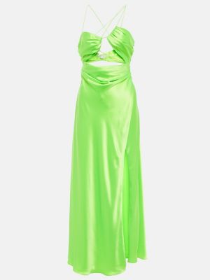 Hedvábné midi šaty The Sei zelené