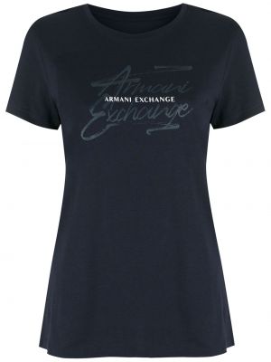 Camiseta con estampado Armani Exchange azul