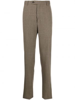 Houndstooth-mustriga slim fit sirged püksid Pt Torino