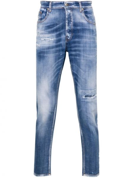 Obnosené džínsy s rovným strihom John Richmond modrá