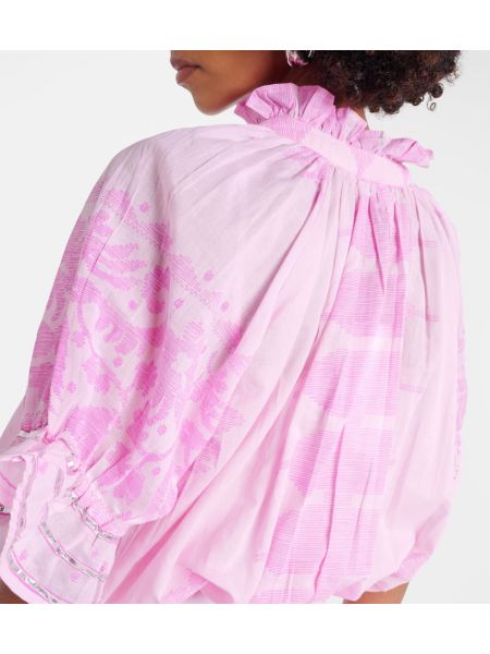 Kokvilnas kleita ar apdruku Juliet Dunn rozā