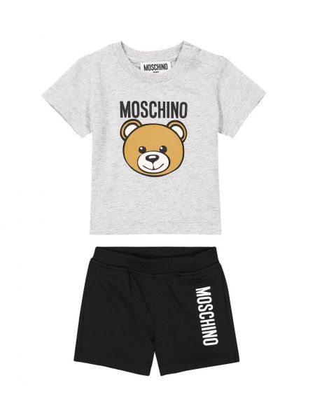 Bomuld t-shirt for piger Moschino Kids grå