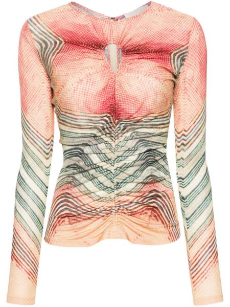 Tričko s potlačou s abstraktným vzorom Ulla Johnson červená