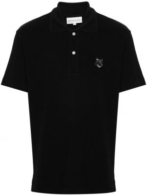 Поло тениска Maison Kitsuné черно