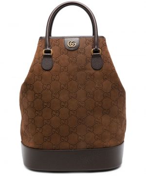 Shopper torbica od brušene kože Gucci smeđa