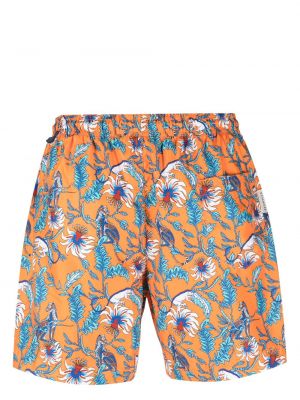 Shorts à fleurs Peninsula Swimwear orange