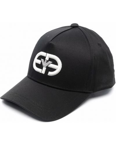 Bomull brodert cap Emporio Armani svart