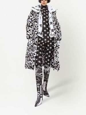 Raštuotas paltas su užtrauktuku su gobtuvu Dolce & Gabbana