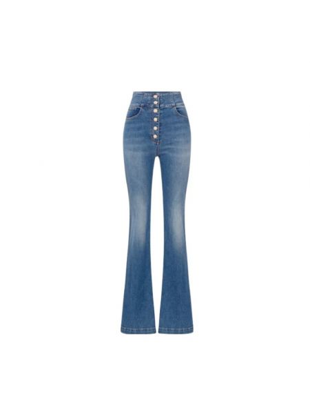 Jeansy z wysoką talią Elisabetta Franchi niebieskie