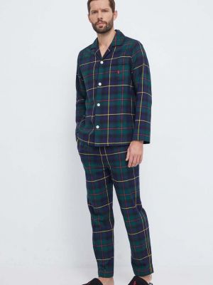 Piżama bawełniana Polo Ralph Lauren zielona