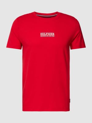 Koszulka z nadrukiem Tommy Hilfiger czerwona