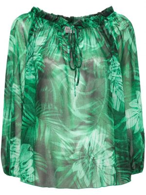 Bluse mit print Ermanno Firenze grün