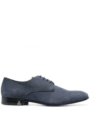 Pantofi oxford din piele de căprioară Philipp Plein albastru
