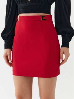 Slim fit mini sukně Elisabetta Franchi červené