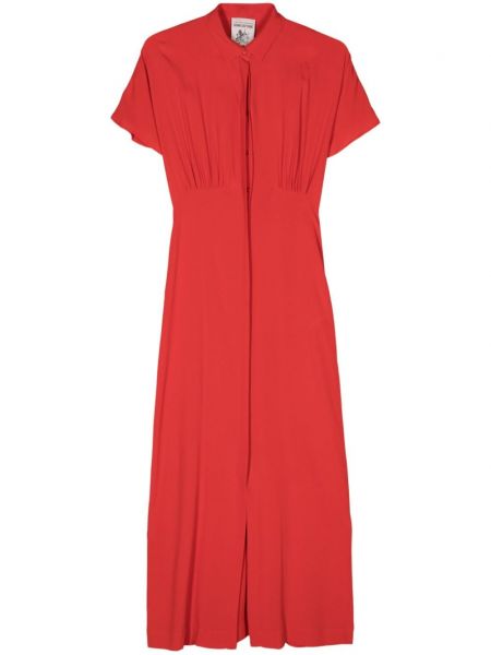 Φόρεμα σε στυλ πουκάμισο από κρεπ Semicouture κόκκινο
