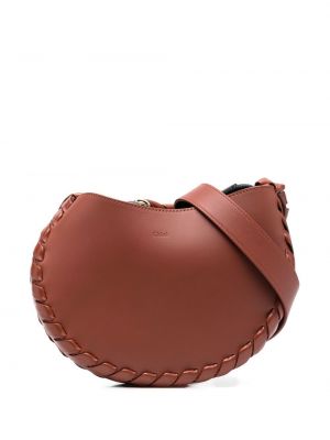 Geantă crossbody din piele Chloé maro