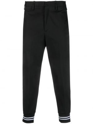 Bavlněné saténové sportovní kalhoty Neil Barrett černé