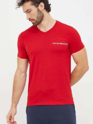 Koszulka z nadrukiem Emporio Armani Underwear czerwona