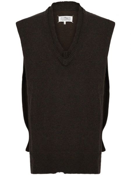 V-hals vest Maison Margiela brun