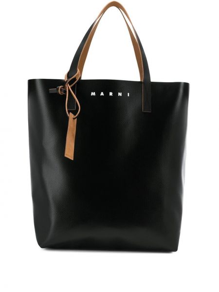 Τσάντα shopper Marni μαύρο