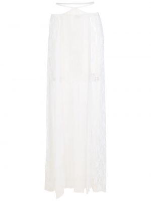 Falda larga de encaje Amir Slama blanco