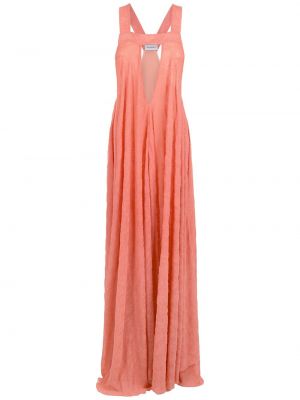Вечерна рокля с v-образно деколте Olympiah оранжево