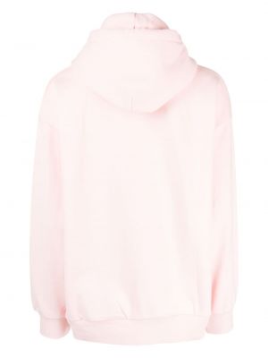 Haftowana bluza z kapturem bawełniana :chocoolate różowa