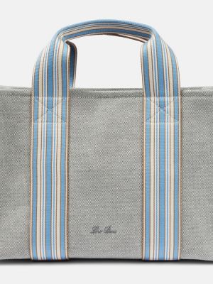 Nakupovalna torba s črtami Loro Piana siva
