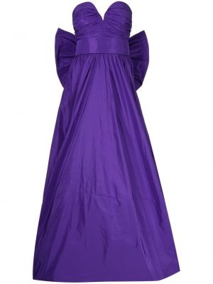 Oversized hodvábne šaty s mašľou Bambah fialová