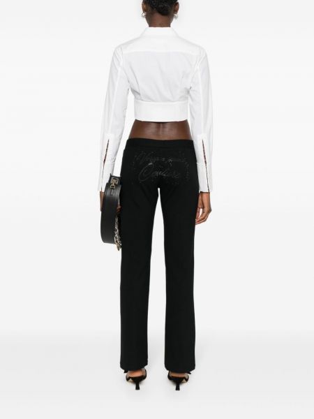 Spodnie z kryształkami Versace Jeans Couture czarne