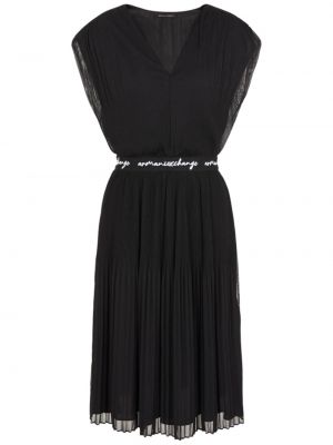 Sukienka midi plisowana Armani Exchange czarna