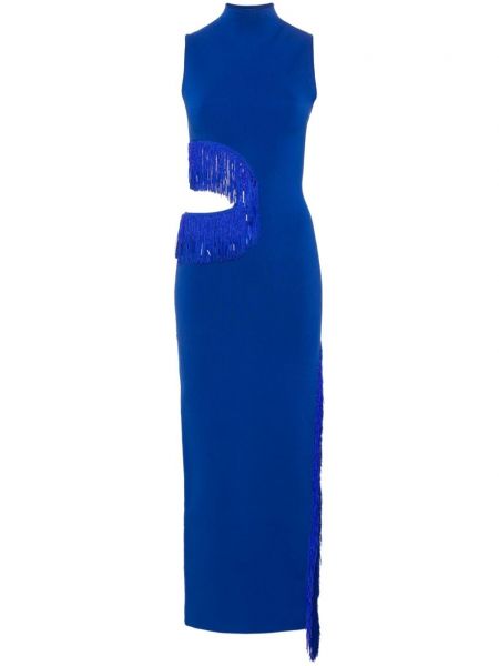 Βραδινό φόρεμα με χάντρες Galvan London μπλε