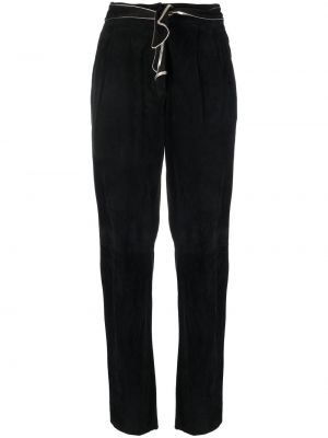 Pantalon en cuir Versace Pre-owned noir