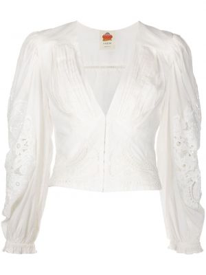 Блуза с дантела Farm Rio бяло