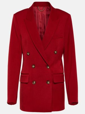 Vlněné sako Victoria Beckham červené