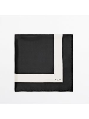 Шелковый платок с карманами Massimo Dutti черный