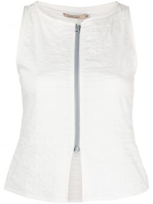 Памучен вълнен топ с цип Paloma Wool бяло